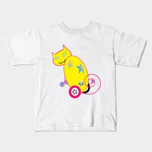 The Cat on wheels Kids T-Shirt